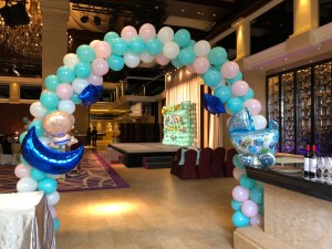 澳門百日宴佈置氣球拱門 -TIFFANY BLUE主題