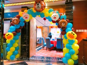 LINE 卡通主題氣球拱門 澳門氣球派對