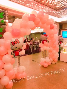 HELLO KITTY卡通主題氣球拱門 澳門氣球派對