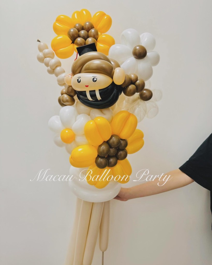 澳門氣球花 - 粉色蝴蝶結花束